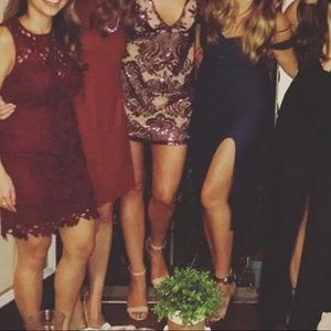 Free People Night Shimmers Mini Dress Purple